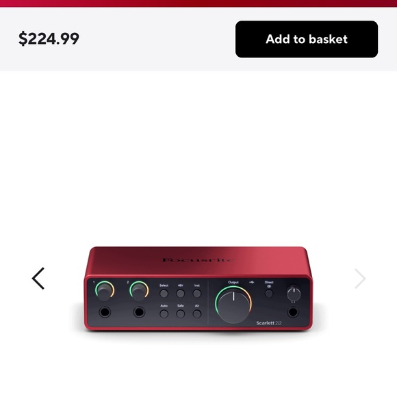 Scarlett 2i2 USB Audio Interface - Red - Picture 5 of 5